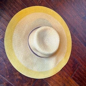 J. Crew floppy sun hat warm brown colorway two tone with a brown ribbon around